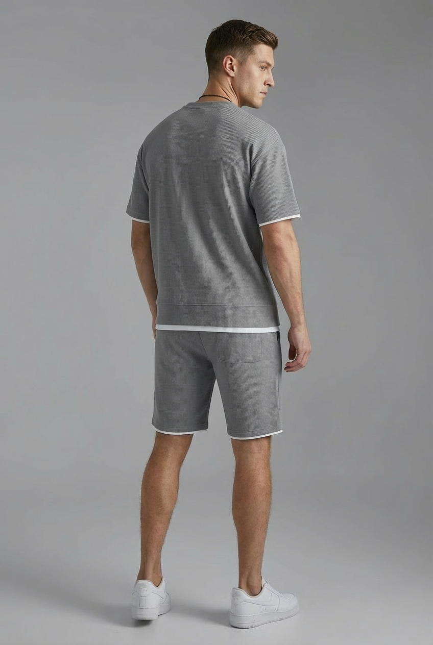 Herren Lounge-Set Relaxed Fit Freizeit T-Shirt und Shorts