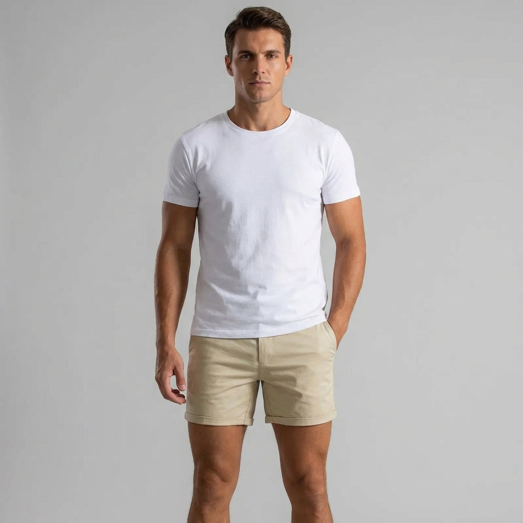Herren Chino-Shorts Slim Fit Freizeit Sommer