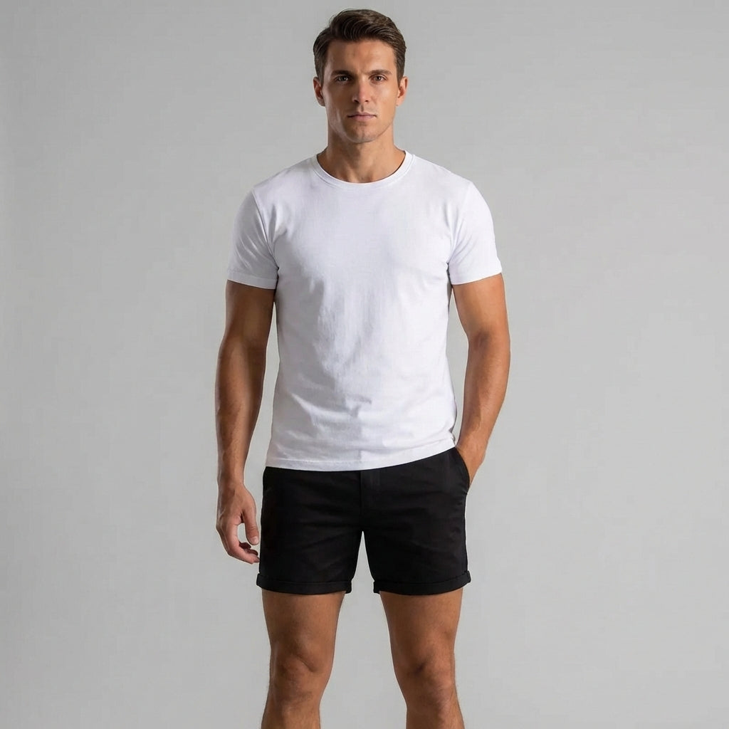 Herren Chino-Shorts Slim Fit Freizeit Sommer