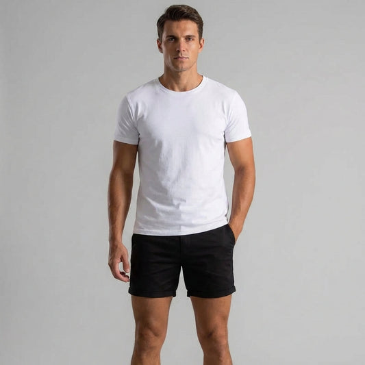 Herren Chino-Shorts Slim Fit Freizeit Sommer