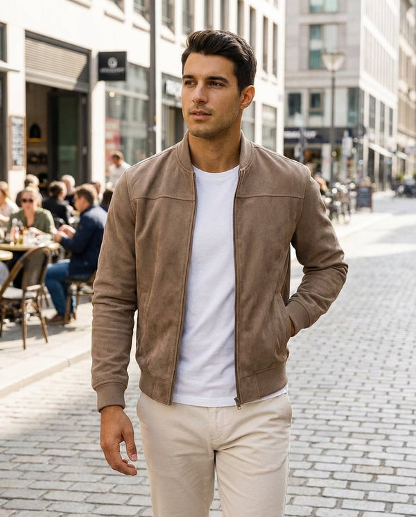 Herren Stehkragen Reißverschluss Übergangsjacke | Leichte Jacke
