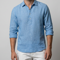 Hemd Herren Popover Langarm Sommer Lockerer Schnitt