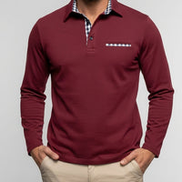 Elegantes Langarm-Poloshirt aus Baumwollmischung mit Bequemer Passform | Vielseitig Kombinierbar für Freizeit und Büro