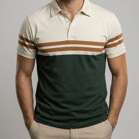 Gestreiftes Herren Poloshirt aus strapazierfähigem Polyester | Bequeme Passform für lässigen Stil