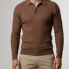 Herren-Langarm-Polohemd mit Vertikaler Rippenstruktur | Elegantes Design für Stil und Komfort