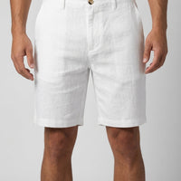Herren Leinen Shorts Sommer Elastischer Bund Kordelzug
