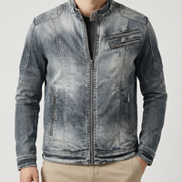 Herren Jeansjacke Retro Vintage Denim Leicht Frühling Sommer