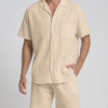Herren Hemd Shorts Set Kurzarm Sommer Zweiteiler