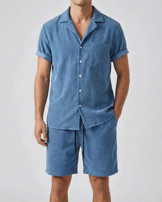 Herren Polo Shorts Set Sommer Zweiteiler Freizeit