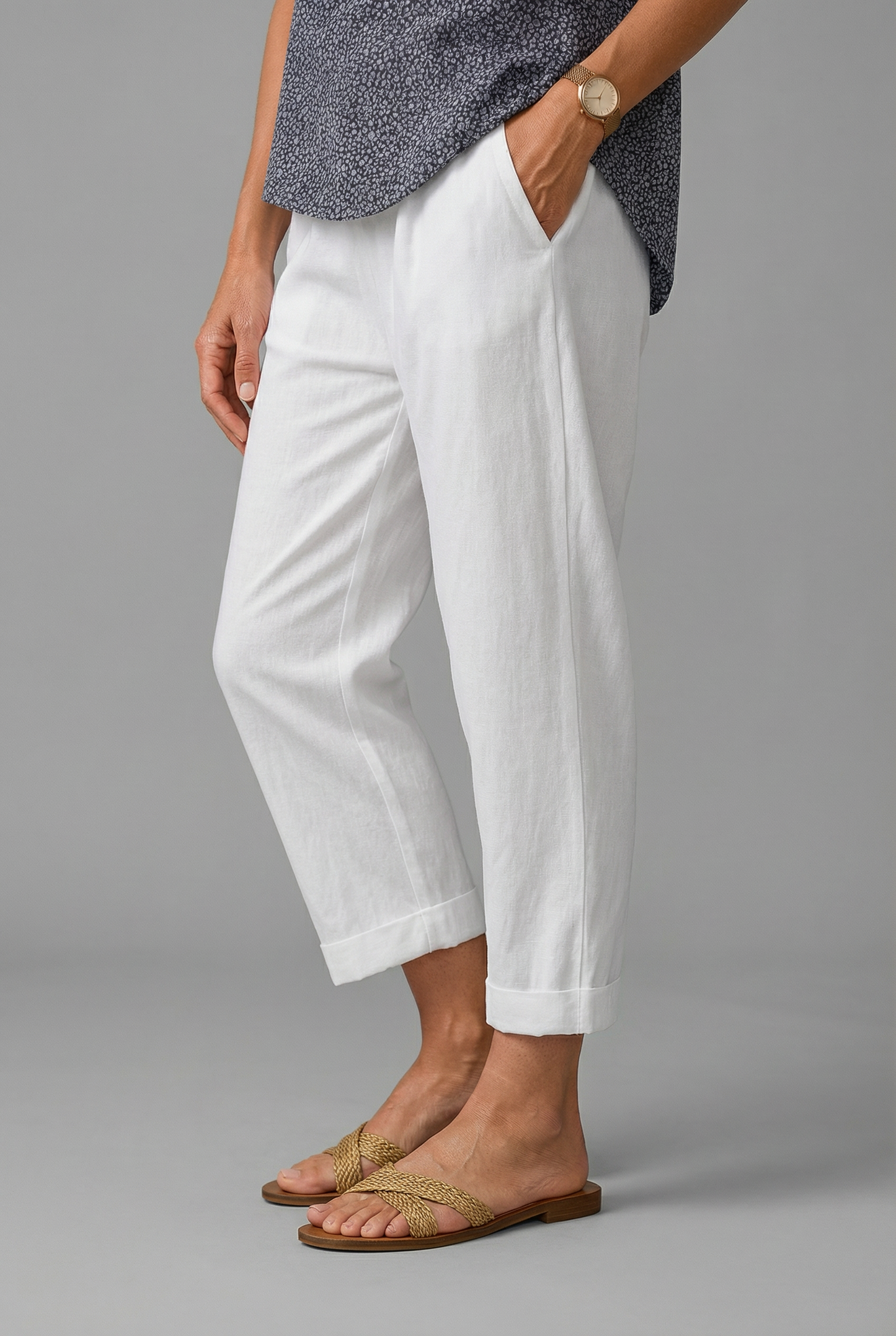 Damen Sommerhose Relaxed Fit Freizeit Leicht