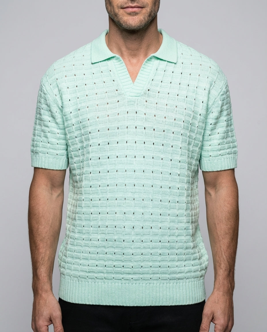 Herren Poloshirt Neon Akzente Kurzarm Baumwolle