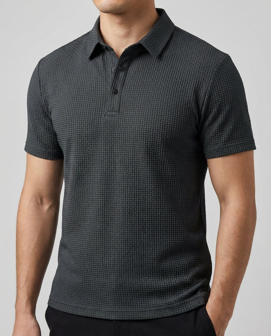 Poloshirt Herren Struktur Kurzarm Frühling