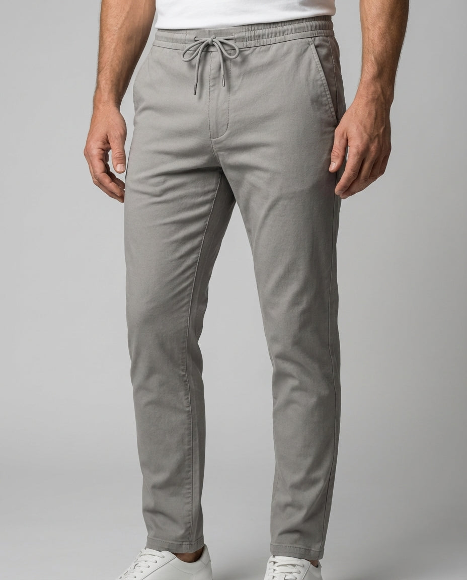 Slim Fit Hose Herren Sommer Elastischer Bund Kordelzug