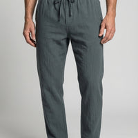Leinenhose Herren Elastischer Bund Lockerer Schnitt Sommer
