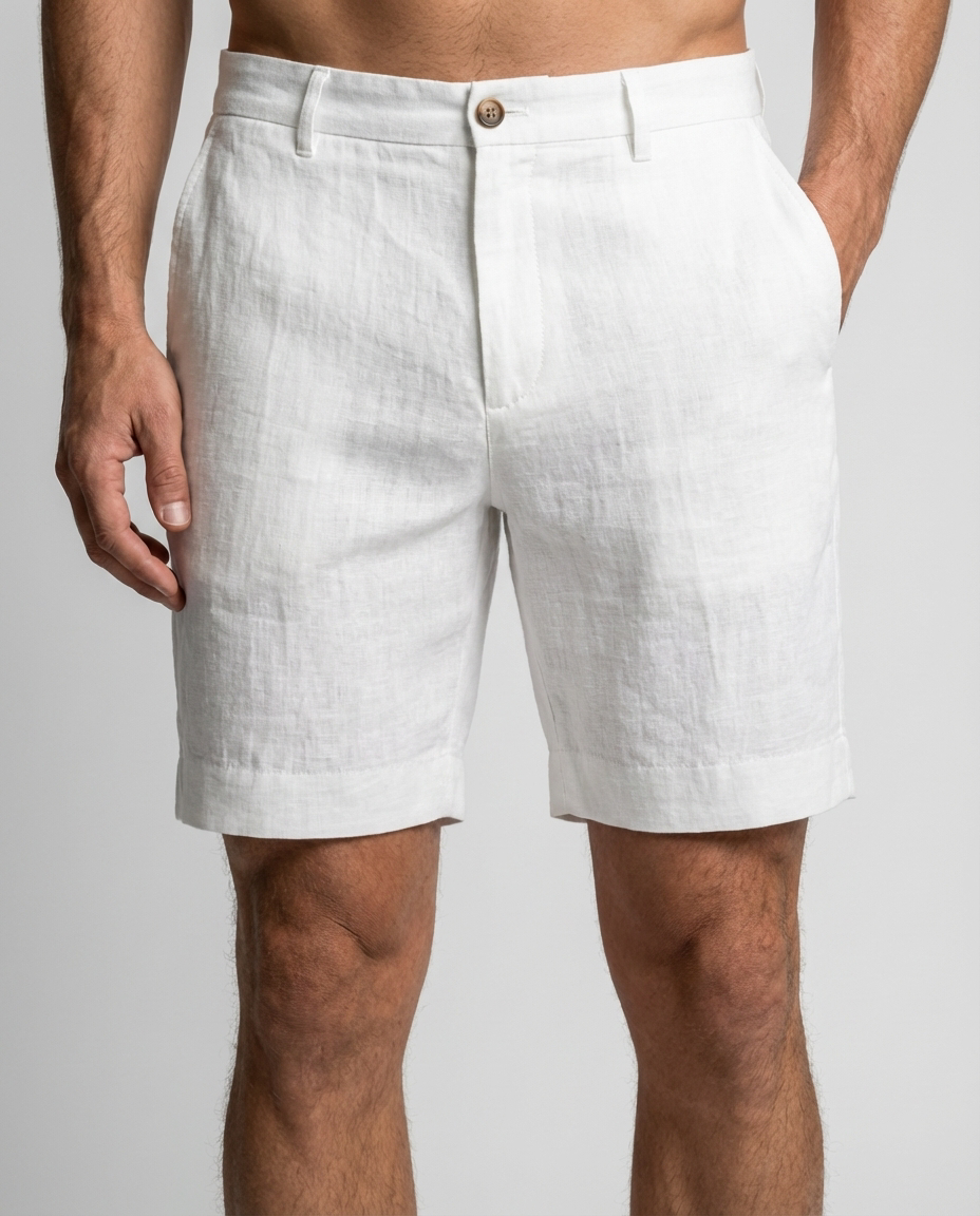 Leinen Chino Shorts Herren Klassischer Schnitt