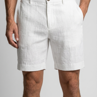 Leinen Chino Shorts Herren Klassischer Schnitt