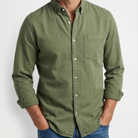 Chemise en lin homme manches longues poche poitrine