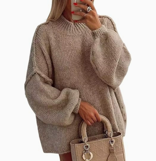 Damen Pullover Oversize Freizeit Beige