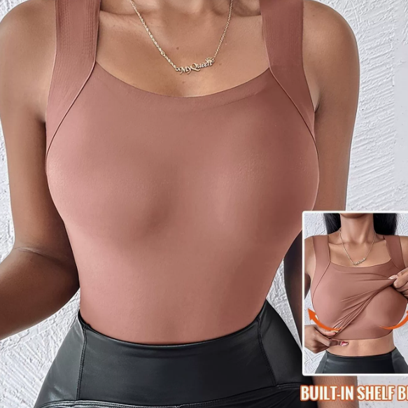 Débardeur femme avec soutien-gorge de sport intégré Coupe droite Loisirs