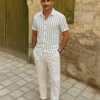 Zweiteiler Herren Sommer – Gestreiftes Hemd & Kombihose Set | Herren Set Sommer, Lässig & Stilvoll