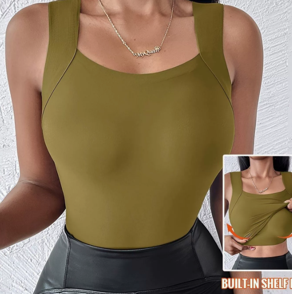 Débardeur femme avec soutien-gorge de sport intégré Coupe droite Loisirs
