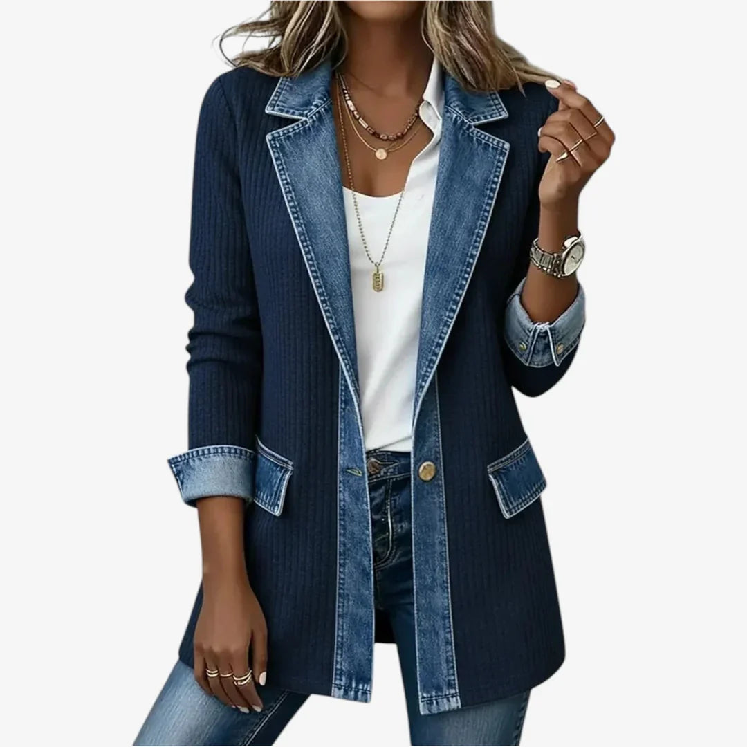 Damen Slim Fit Denimjacke Casual Modern vielseitig