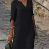 Damen Midi Kleid Regular Fit Freizeit Sommer Elegant