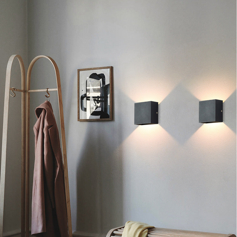 Verstellbare LED-Außenwandlampe Quadrat Modern Garten