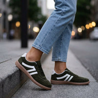 Damen Retro Sneaker Flach Freizeit