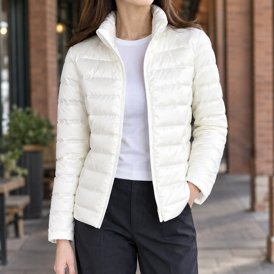 Damen Slim Fit Steppjacke Kaschmirgefüllt Freizeit