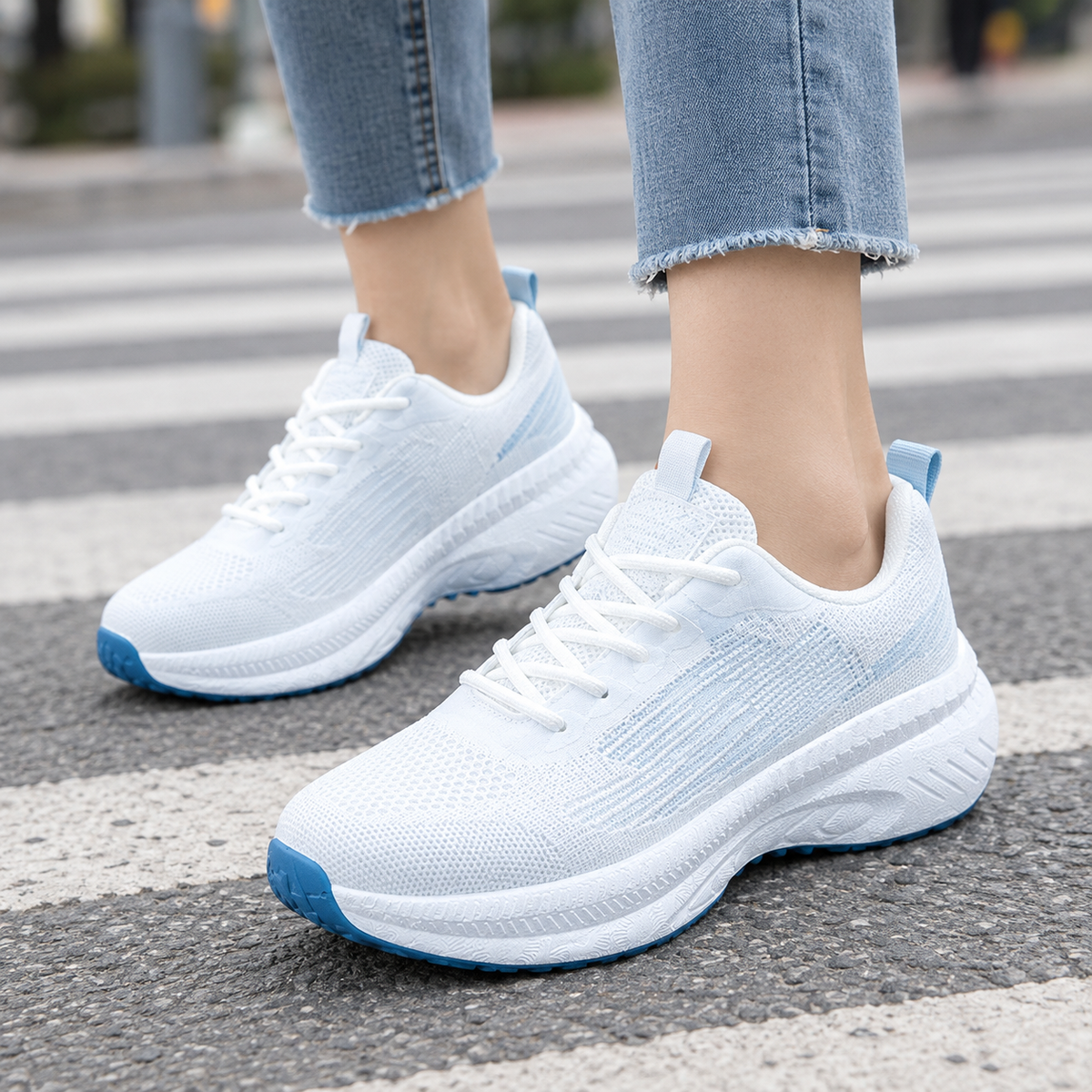 Schnürsneaker Damen Regular Fit Freizeit bequem flexibel