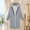 Damen Kapuzenjacke Relaxed Fit Freizeit lang geschnitten