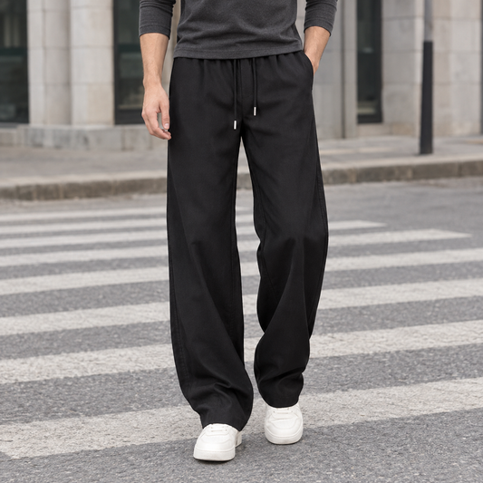 Herren Weite Bein Hose Relaxed Fit Freizeit