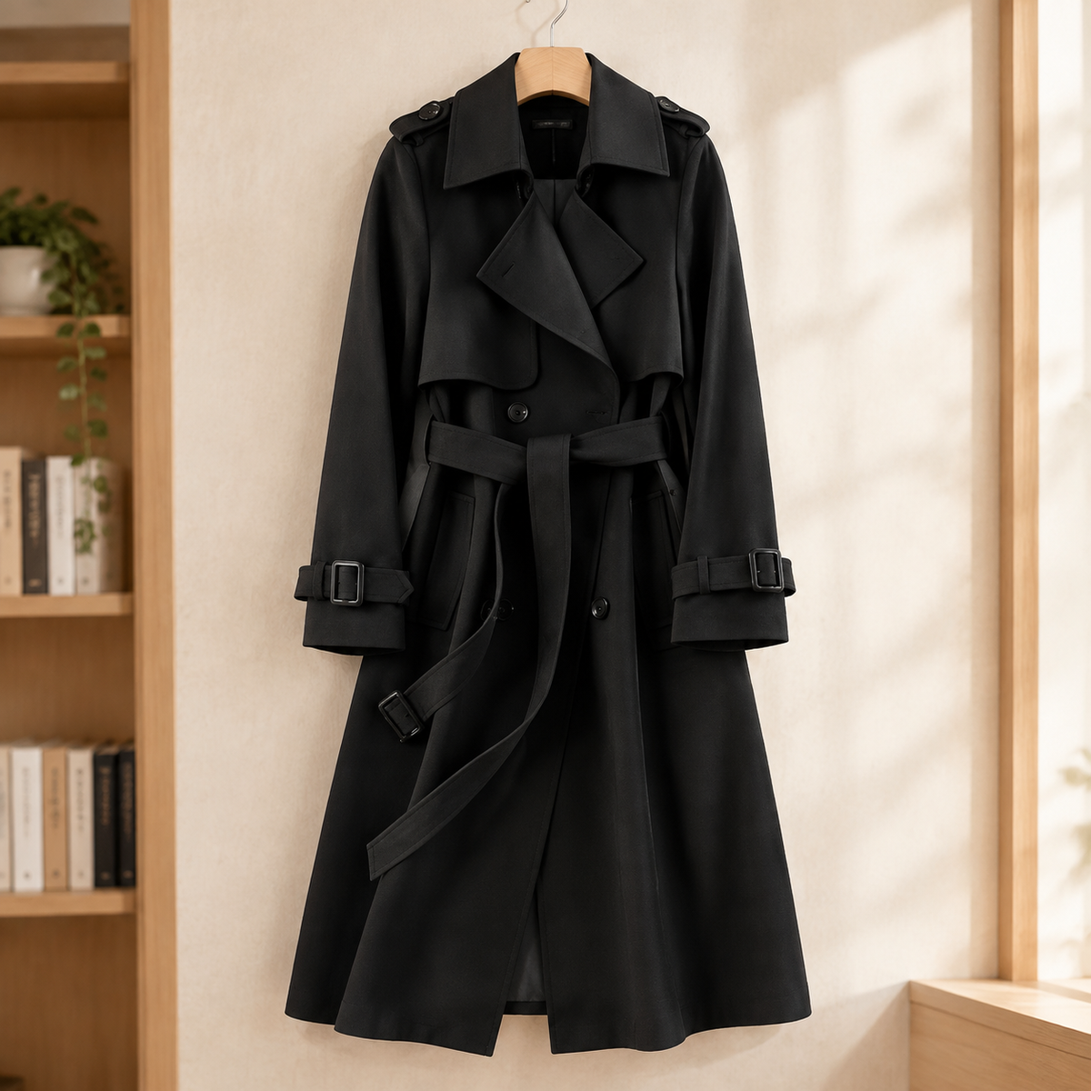 Damen Trenchcoat Gürteljacke Regular Fit Casual