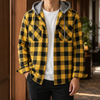 Herren Overshirt Kariert mit Kapuze Lässig Freizeit