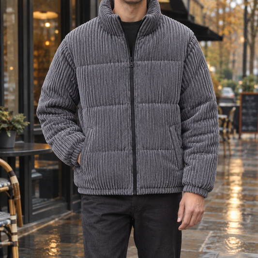 Cordjacke Herren Relaxed Fit Freizeit Herbst