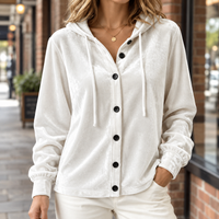 Mia - Damen Overshirt Samt Relaxed Fit Freizeit