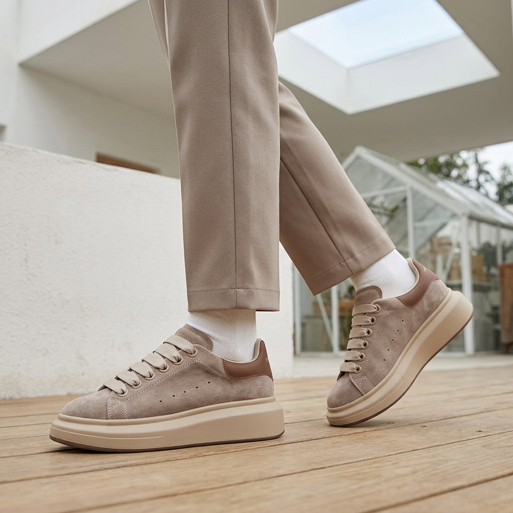 Damen Plateau-Sneaker Casual mit skulptierter Sohle