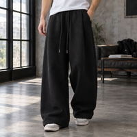 Weite Herrenhose Relaxed Fit Freizeit mit Kordelzugbund
