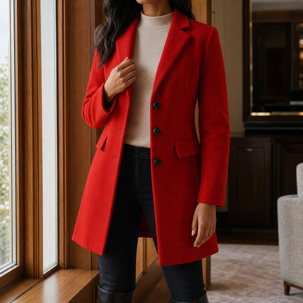 Damen Mantel Slim Fit Business Elegant
