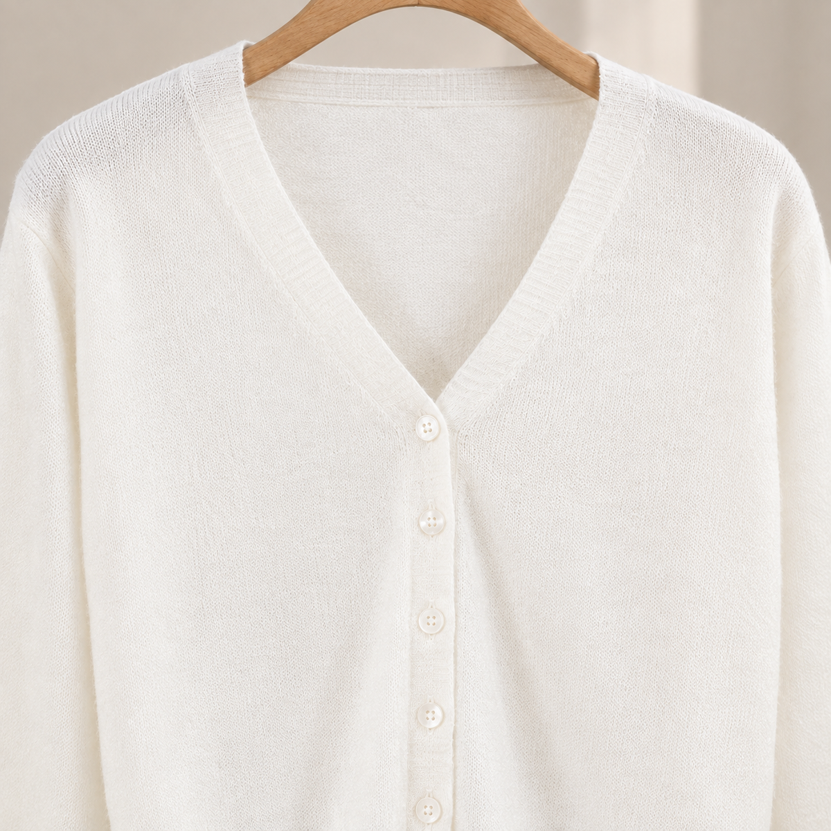 Damen Cardigan V-Ausschnitt Relaxed Fit Freizeit Cropped