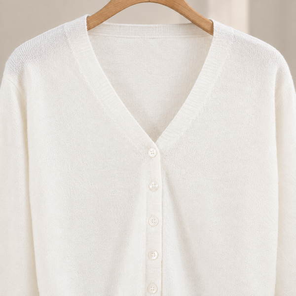 Damen Cardigan V-Ausschnitt Relaxed Fit Freizeit Cropped