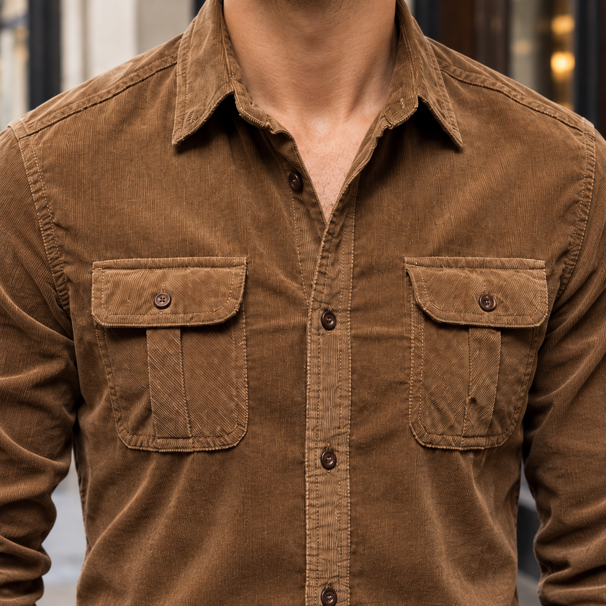 Liam - Herren Cord Overshirt Relaxed Fit Casual