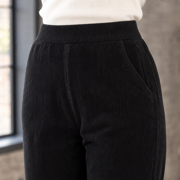 Damen Slim Fit Hose Freizeit Cord mit Fleecefutter