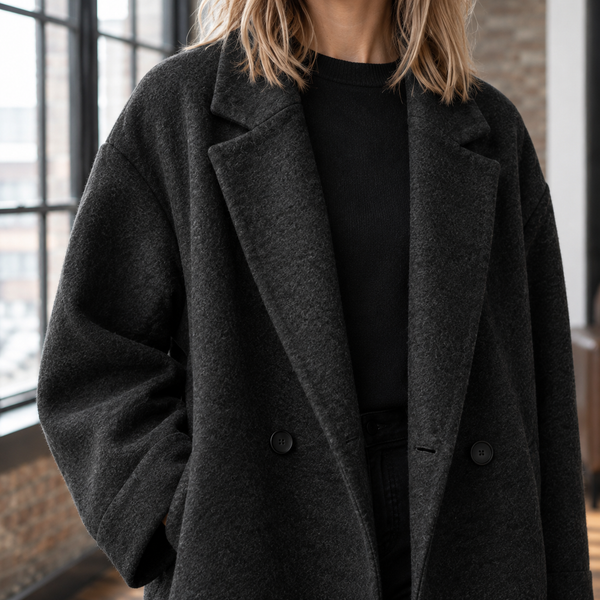 Damen Wollmantel Oversize Freizeit Lässig