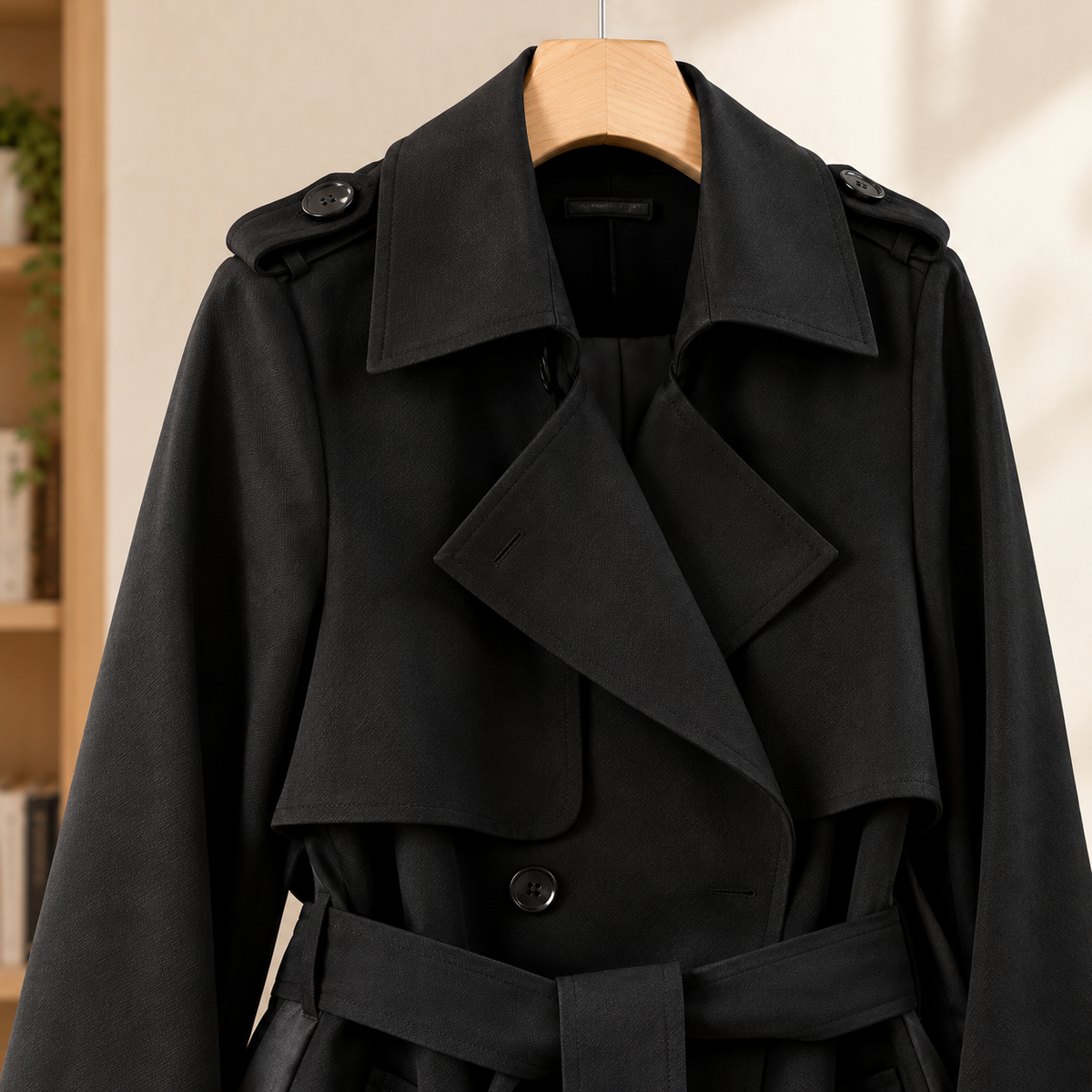 Damen Trenchcoat Gürteljacke Regular Fit Casual