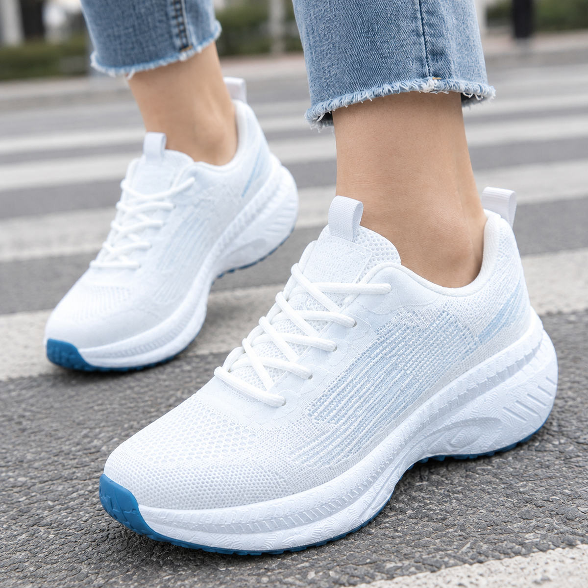 Schnürsneaker Damen Regular Fit Freizeit bequem flexibel