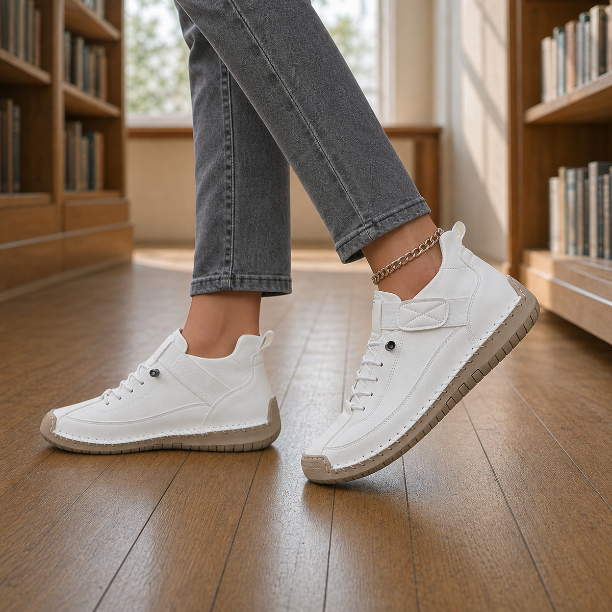Elastische Schnürschuhe Damen Regular Fit Freizeit