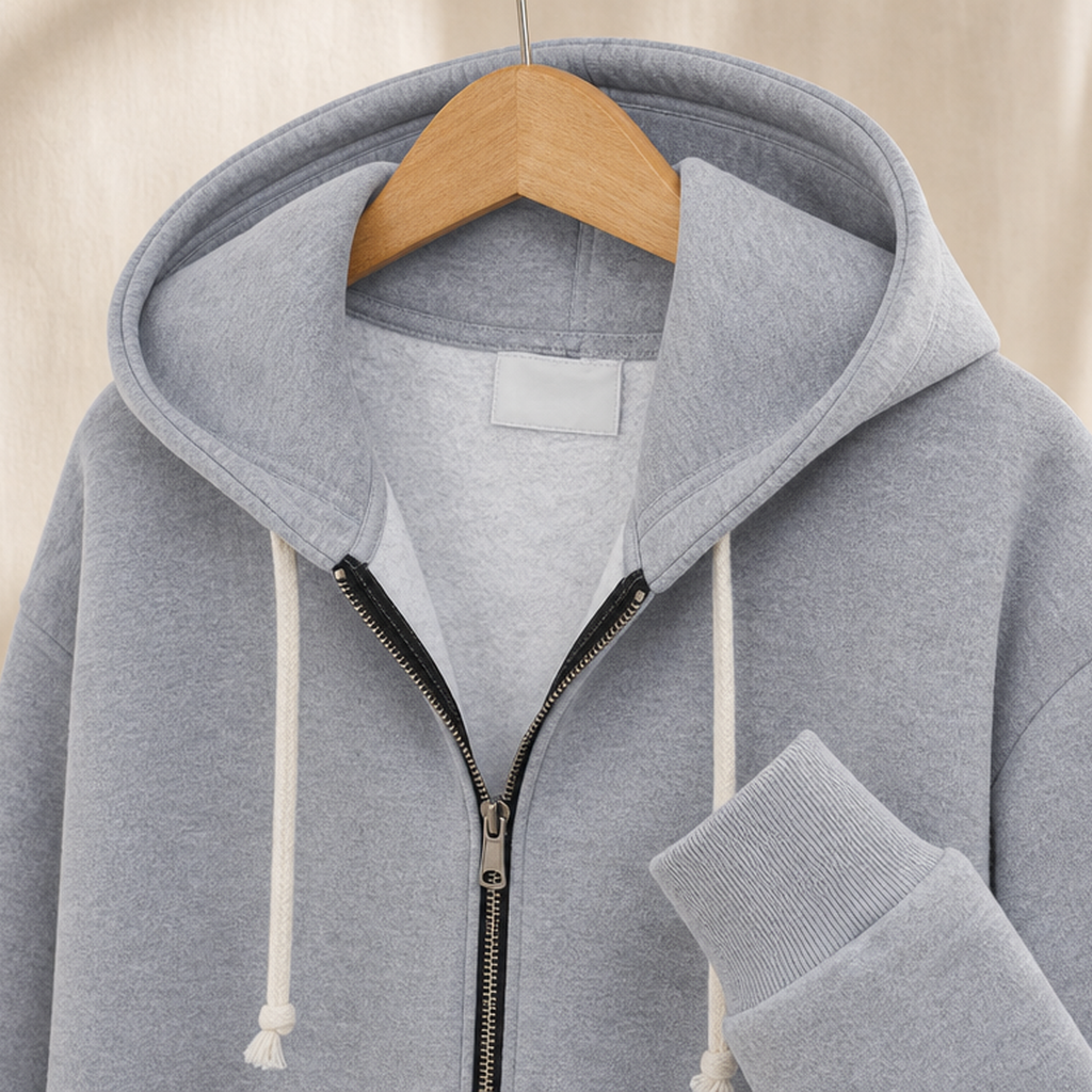 Damen Kapuzenjacke Relaxed Fit Freizeit lang geschnitten