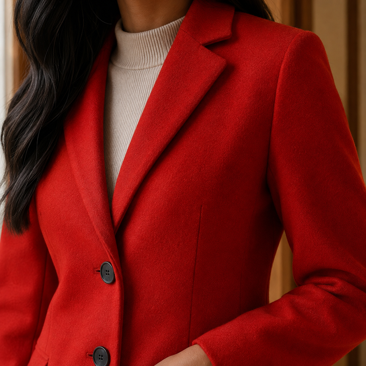 Damen Mantel Slim Fit Business Elegant